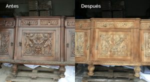 Arena a presión sobre madera
